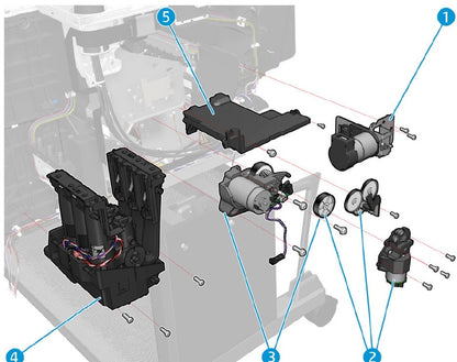 Transmisión de avance de medios motorizados con EncodeR - Para las series HP DesignJet T920 / T930 / T1500 / T1600 / T2500 / T2600 / T3500 / T7200 (CR357-67009)