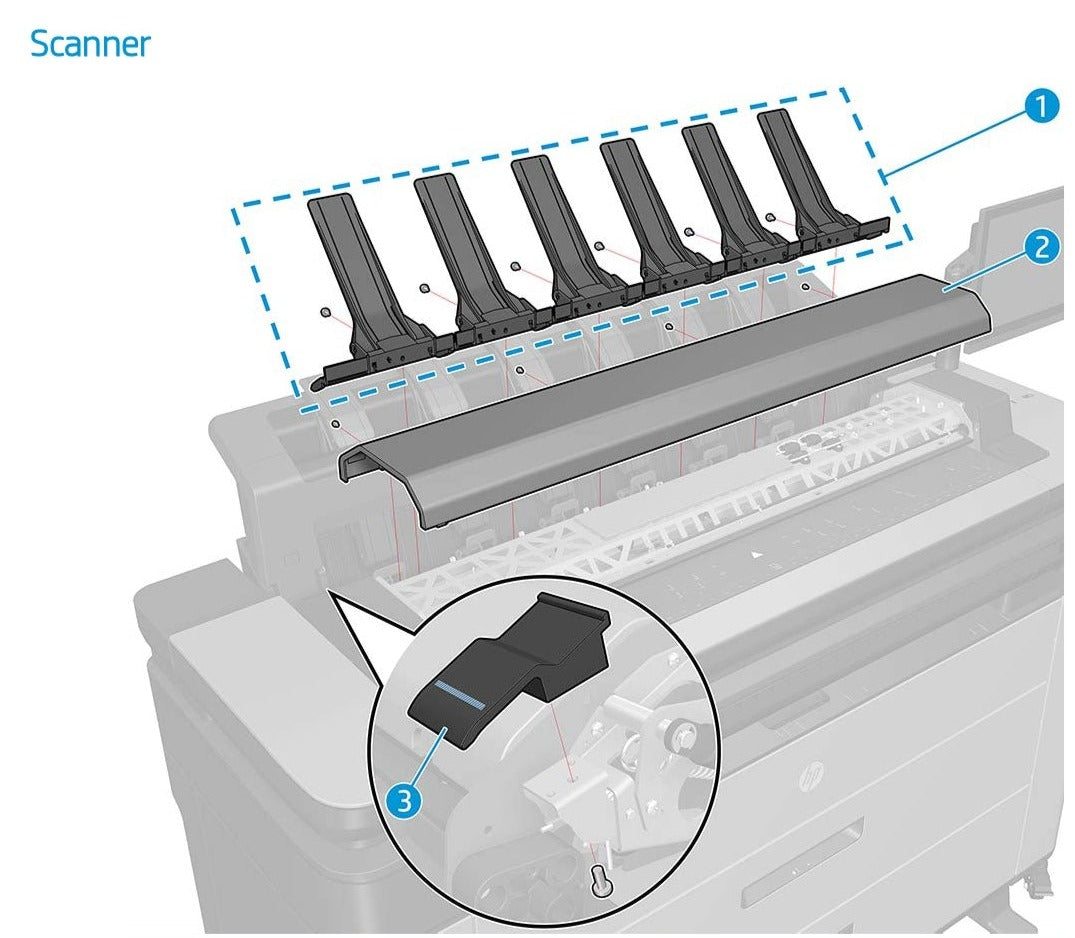 Pestillo del sensor de imagen de contacto (CIS) para las series HP DesignJet T2500, T3500, T7200 y T2600 (CR359-67012)