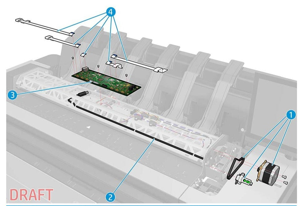 Cable FFC para escáner - Para las series HP DesignJet T2500, T3500, T2600 y T7200 (CR359-67015)