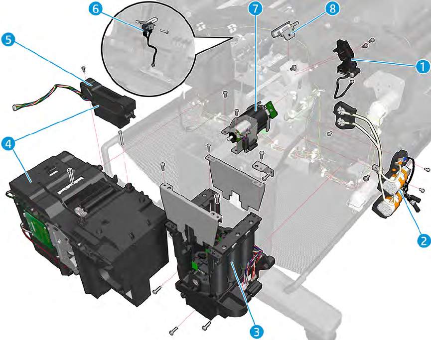 Microinterruptor (sensor) - Para las series HP DesignJet T920 / T1500 / T1600 / T2500 / T2600 / T3500 (CR357-67080)