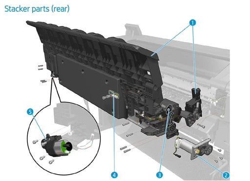 Conjunto de apilador - Para la serie HP DesignJet T3500 (B9E24-67025)