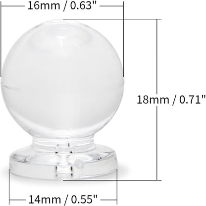 6 x 15 mm Tiny Pull Handle Round Acrylic Knob Mini Shiny Knob Cute Decoration for Jewelry Box, Gift Case and Makeup Box