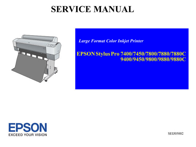 Manual de servicio de EPSON 9880, 9450, 9400, 7880, 7800, 7450, 7400