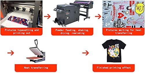 Impresora DTF de 24 pulgadas (60 cm) para transferencia directa a película. Máquina de impresión por transferencia DTF con agitador de polvo y secador. Máquina para agitar polvo para impresión de camisetas (DIY) (Photoprint RIP o software Maintop 6.1). 