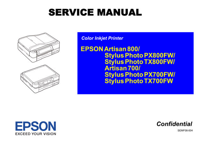 Manual de servicio de EPSON TX700FW TX800FW PX700FW PX800FW