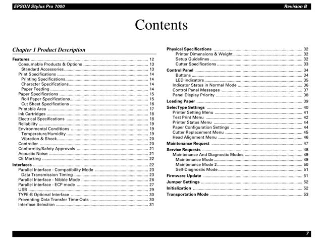Manual de servicio de la EPSON StylusPro 7000