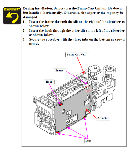 EPSON SC P10000 P10070 P20000 P20070 Conjunto de tapa de bomba / Unidad de limpieza - 1917936 / 1879160 / 1859552