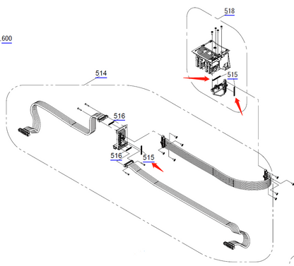 Junta de goma B para EPSON SureColor F2000, F2100, P5000 Pro 4900 (11 orificios) - 1525755