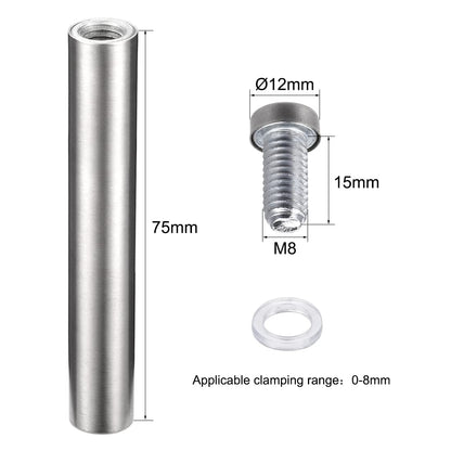 Wall Mount Acrylic Sign Standoff Screws Holders Glass Nails - 10pcs (12x80mm)