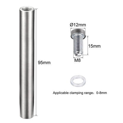 Wall Mount Acrylic Sign Standoff Screws Holders Glass Nails - 10pcs (12x100mm)