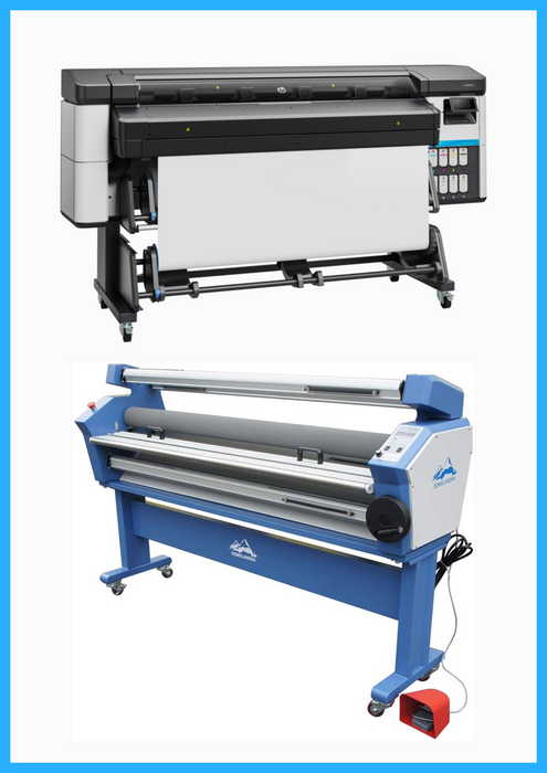 PAQUETE - Impresora HP Latex 630 de 64" (Nueva) + Laminadora en frío de formato ancho totalmente automática de 55" con asistencia térmica (Nueva) 