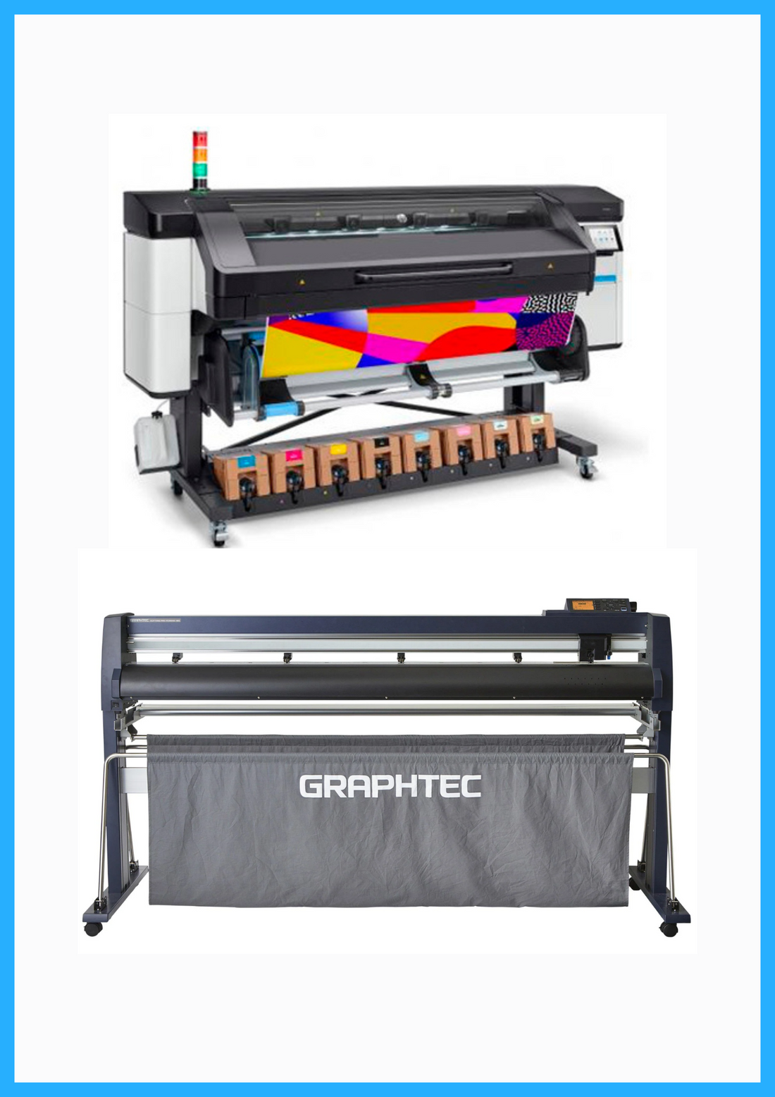 PAQUETE - Impresora HP Latex 800 de 64&quot; de formato ancho - Reacondicionada (1 año de garantía) + Cortadora Graphtec FC9000-160 de 64&quot; de formato ancho - Nueva