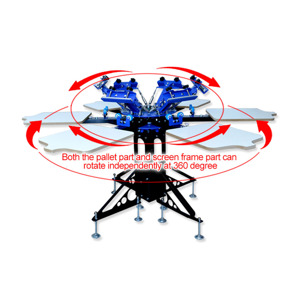 6 Color 6 Station Manual Screen Printing Machine Screen Printing Equipment Silk Screen Printing