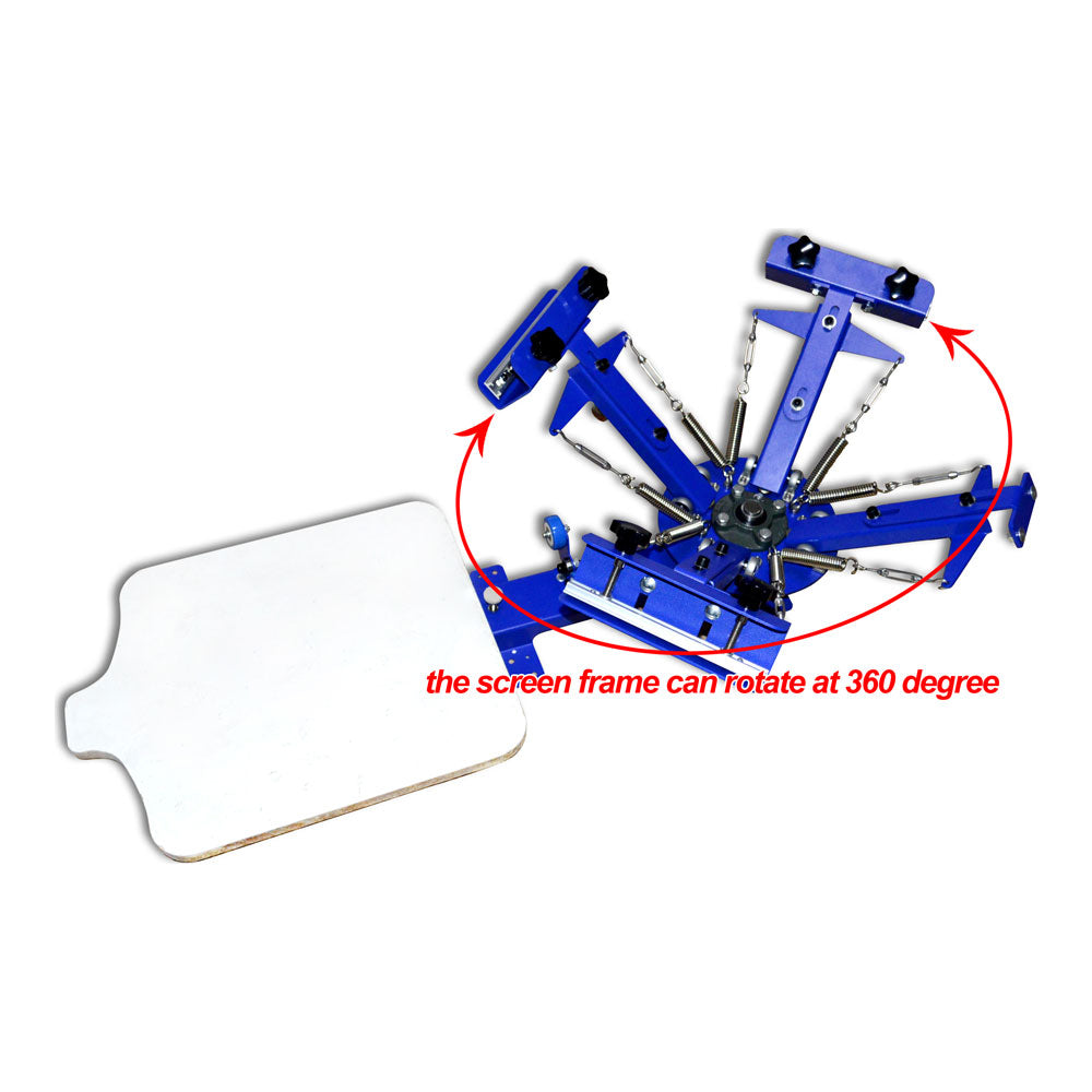 Desktop 4 Color 1 Station Screen Printing Press Machine Silk Screening Pressing DIY