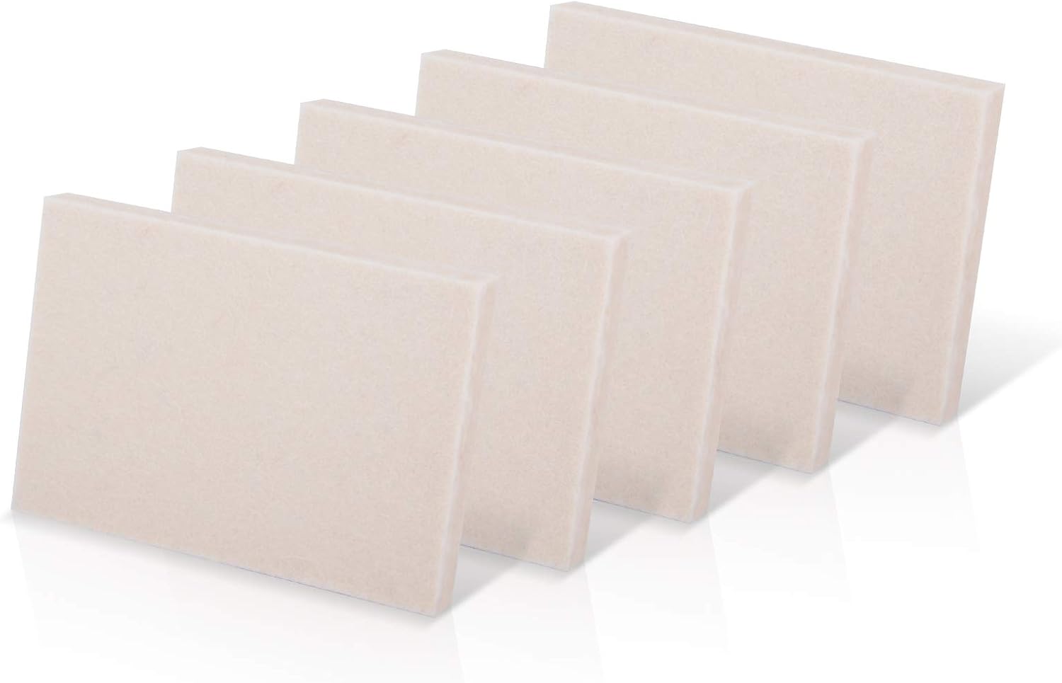 Vinyl Wrap Rectangle Soft Wool Squeegee (10 x 7 x 1 cm) - 5pcs (White)
