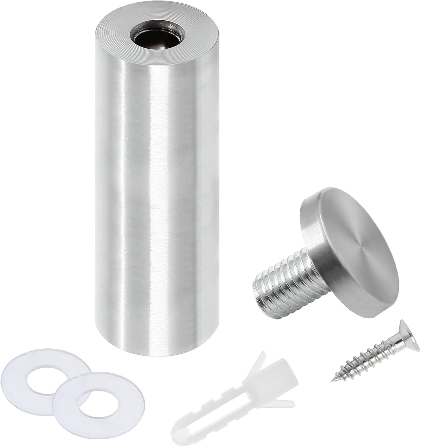 Stainless Steel Standoff Screws Wall Sign Advertising Nail for Hanging Acrylic Picture Frame (Silver) - 12pcs (2" x 4")