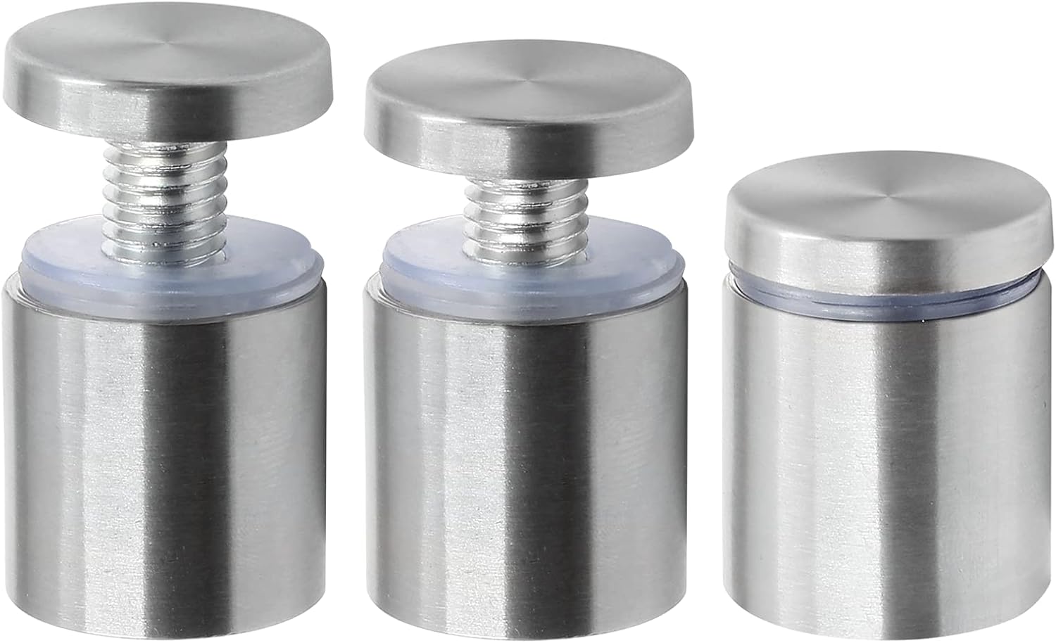 Stainless Steel Standoff Screws Wall Sign Advertising Nail for Hanging Acrylic Picture Frame (Silver) - 12pcs (1" x 1-1/5")