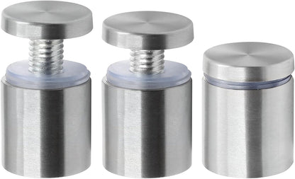 Stainless Steel Standoff Screws Wall Sign Advertising Nail for Hanging Acrylic Picture Frame (Silver) - 12pcs (1" x 1-1/5")