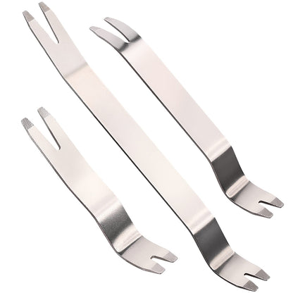 Metal Auto Trim Removal Tool Auto Fastener Remover Pry Tool - 3pcs