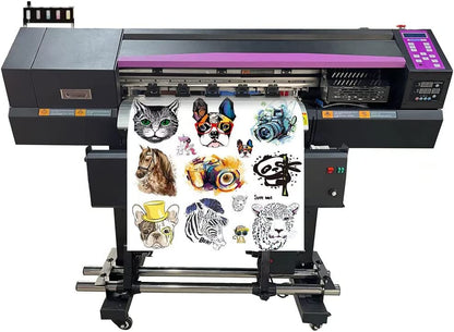 Impresora DTF POVOKICI de 24 pulgadas (60 cm) con dos cabezales de impresión Epson I3200-A1, impresión directa a película para camisetas (soporte estadounidense) (software Photoprint o Maintop 6.1) 