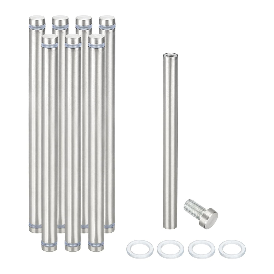 Wall Mount Acrylic Double Head Standoff Screws - 8pcs (1/2" x 6.3")