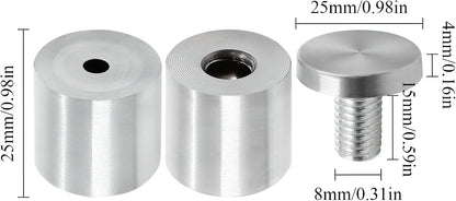 Stainless Steel Standoff Screws Wall Sign Advertising Nail for Hanging Acrylic Picture Frame (Silver) - 12pcs (1" x 1-1/5")