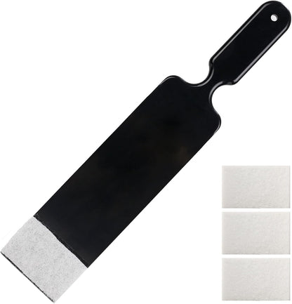 Long Reach Auto Bulldozer Squeegee, Mini Paddle Scrubber for Window Tint Film Installing and Vehicle Windshield/Rear Window Glass Cleaning - 1pc Bulldozer Tint Tool + 3pcs Scrub Pads