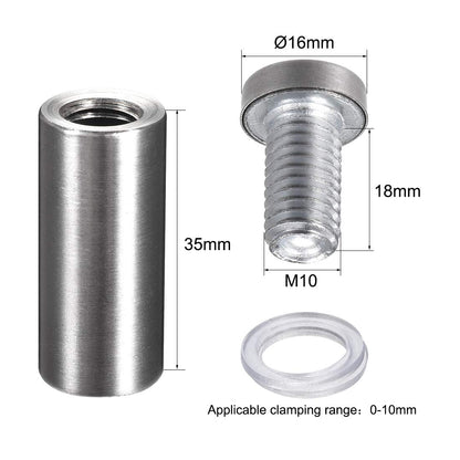 Wall Mount Acrylic Sign Standoff Screws Holders Glass Nails - 10pcs (16x40mm)