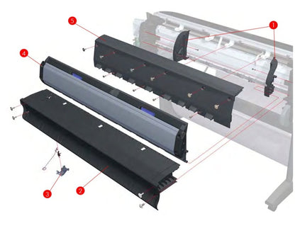Conjunto de bandeja trasera para los plotters HP DesignJet T1100, T610, Z3200 de 44 pulgadas (Q6687-60058)