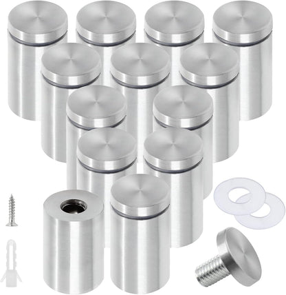 Stainless Steel Standoff Screws Wall Sign Advertising Nail for Hanging Acrylic Picture Frame (Silver) - 12pcs (1/2" x 2")