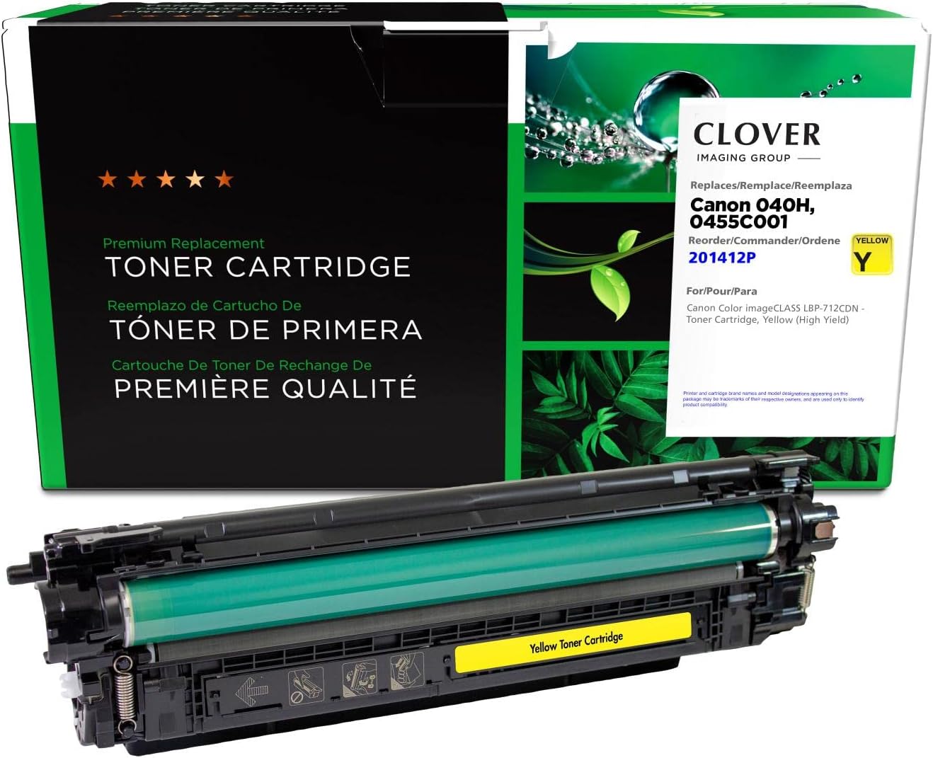 Clover Remanufactured High Yield Yellow Toner Cartridge for Canon 040H (0455C001)