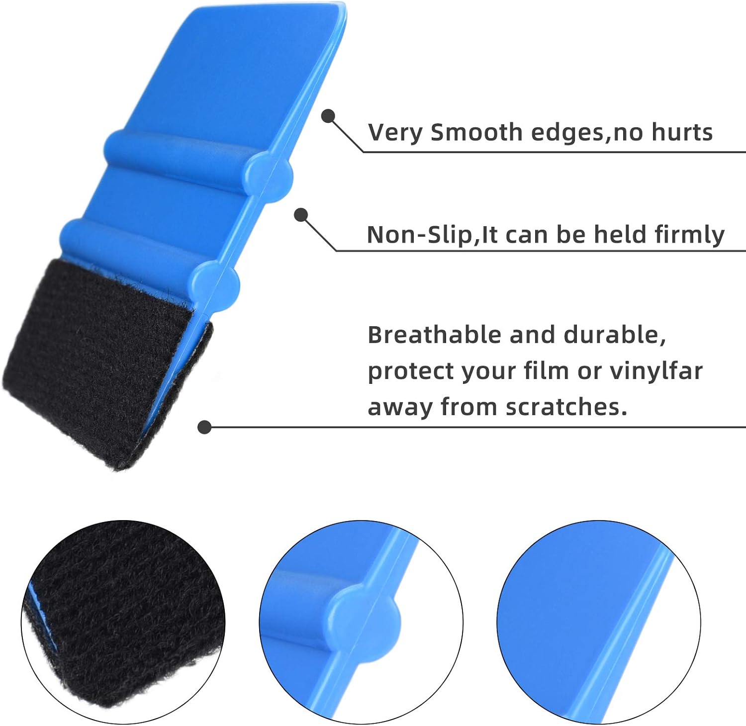 Blue Medium Vinyl Wrap Squeegee (10cmx7cm) - 3pcs