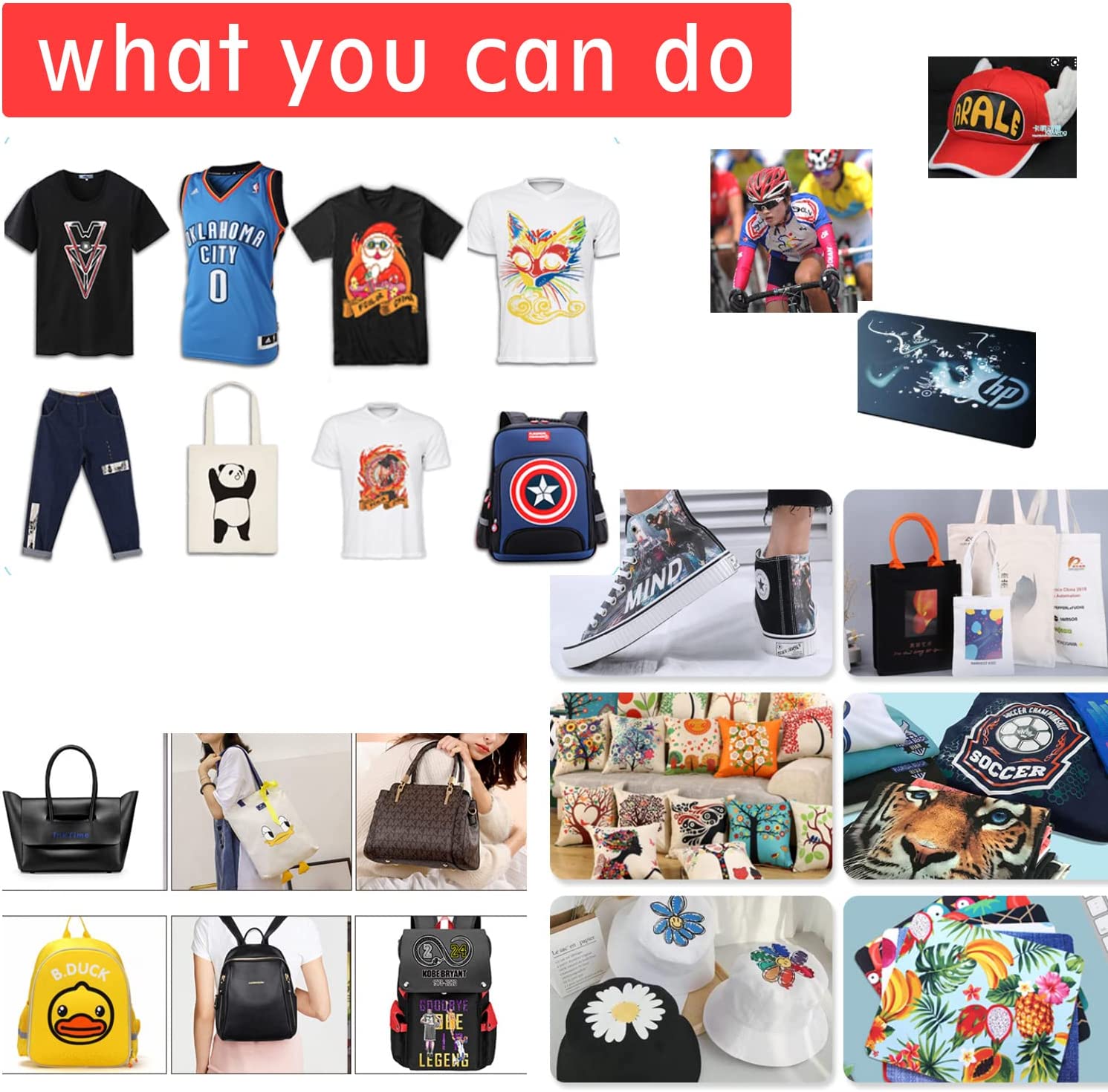 AOK Printer A3+ White Ink Circulation System Width 13inch DTF Printer Machine Direct Transfer Film L1800 Converted for DIY Print T-Shirts/Hoodie/BGS/Pillow etc. (6X 100ml Ink+100pcs Film+Powder)