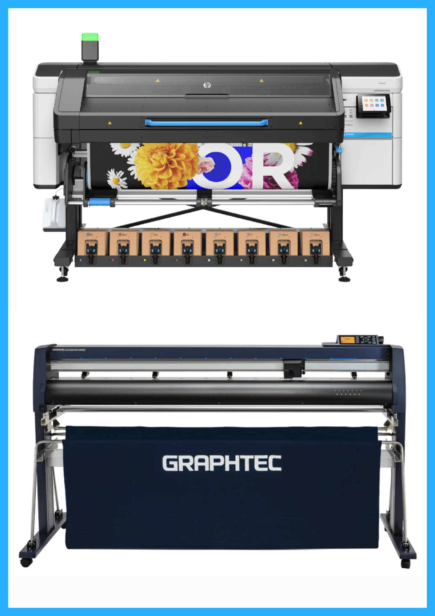 PAQUETE - Impresora HP Latex 830 de 64&quot; de formato ancho - Nueva + Cortadora Graphtec FC9000-160 de 64&quot; de formato ancho - Nueva