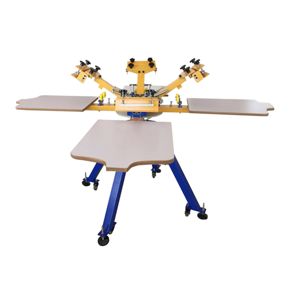 4 Color Screen Printing Full Package Rotary Printer &amp; Flash Dryer