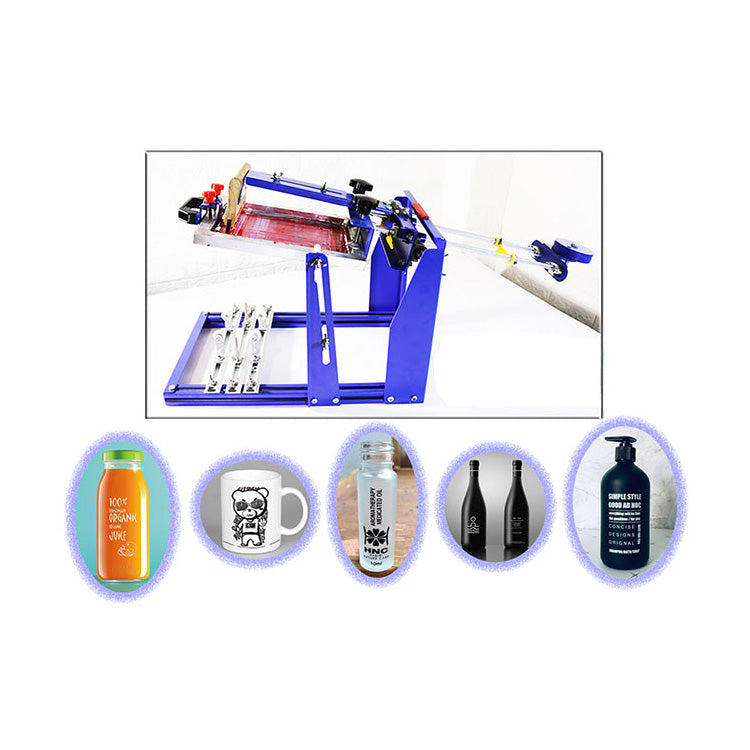 7.9" x 9.8" Manual Cylinder Curved Screen Printing Press for Cup / Mug / Bottle (Diameter:6.7" )