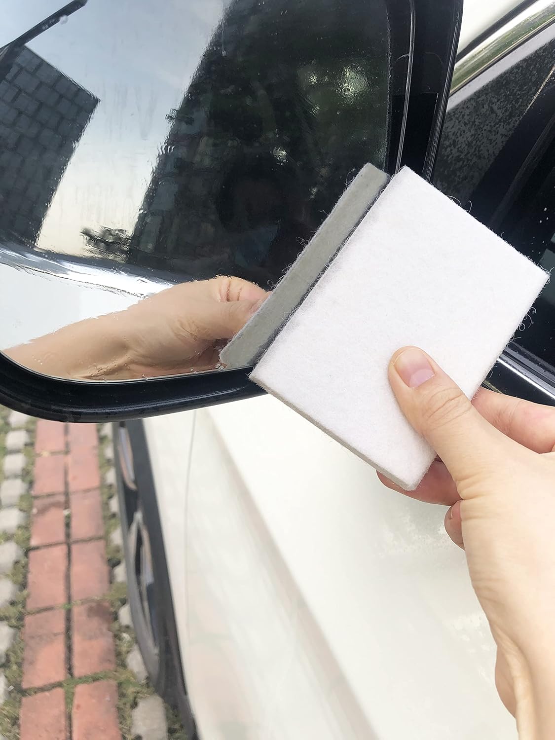 Vinyl Wrap Rectangle Soft Wool Squeegee (10 x 7 x 1 cm) - 5pcs (White)