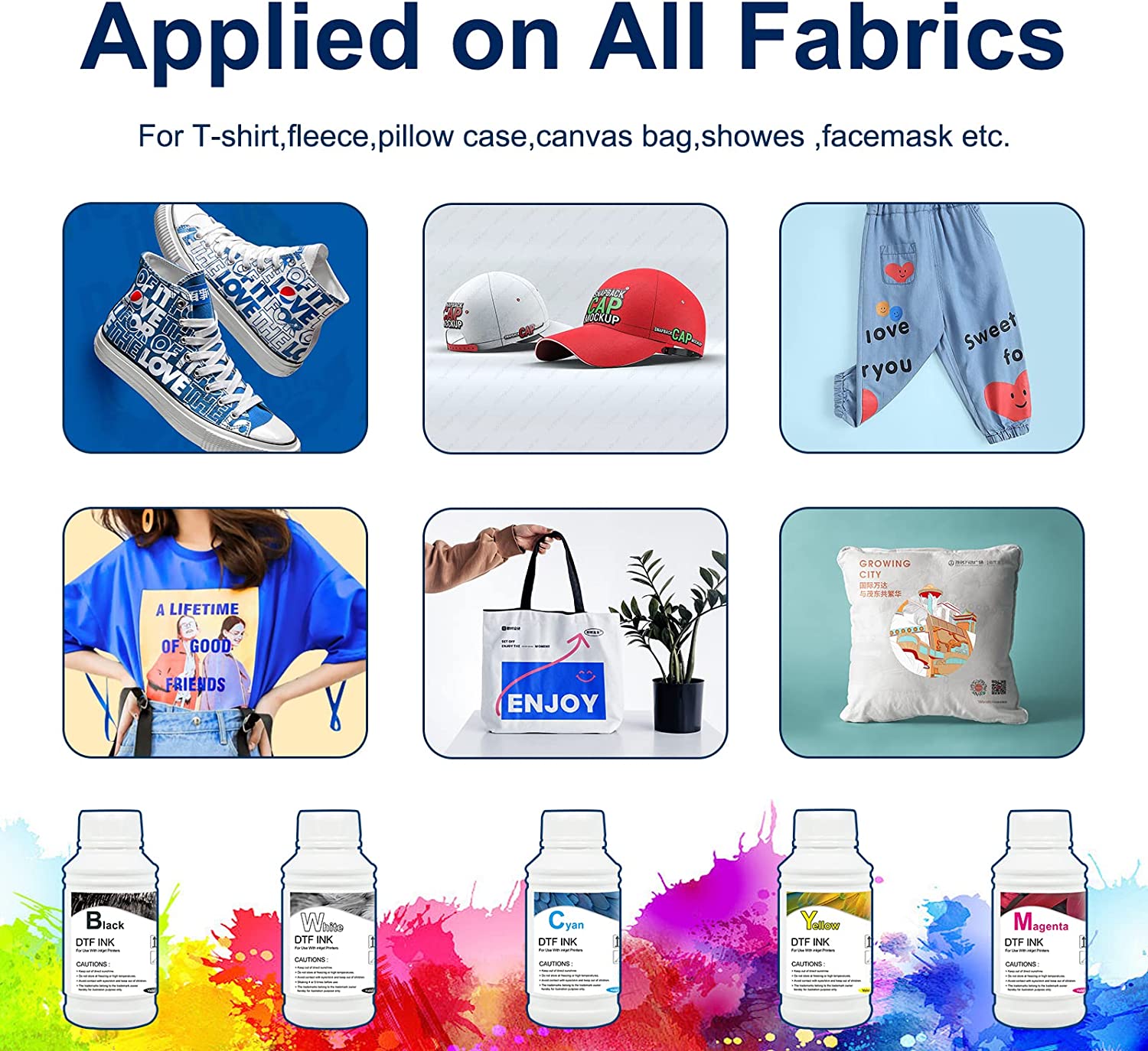 Impresora de transferencia DSV DTF A3 L1800 con sistema de circulación de tinta blanca integrado para camisetas oscuras/claras, sudaderas, almohadas y diferentes tejidos (impresora DTF + horno + 5 tintas de 250 ml + 100 películas PET)