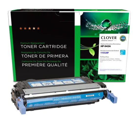 Clover Remanufactured Cyan Toner Cartridge for HP 642A (CB401A)