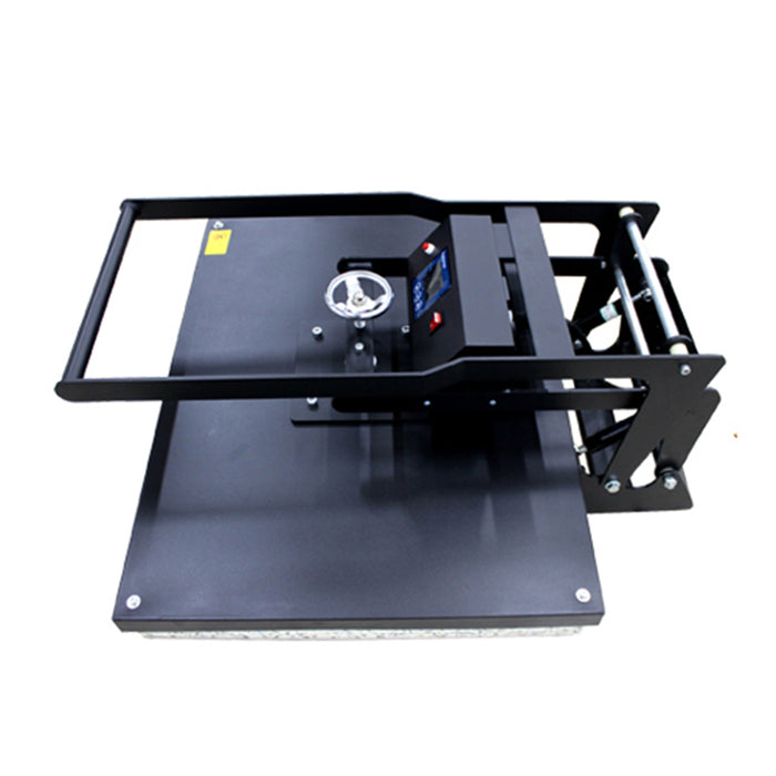 Prensa térmica manual de sublimación de gran formato con tapa de almeja de 50 x 70 cm (20 x 28 pulgadas) para camisetas y felpudos.