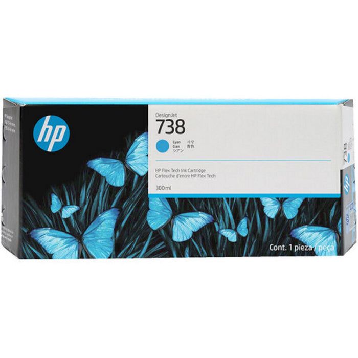 Cartucho de tinta cian DesignJet HP 738M de 300 ml para DesignJet XT950 - 676M9A