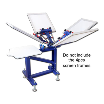 Micro-adjust 4 Color 1 Station Screen Printing Printer Rotary Frame &amp; Metal Stand