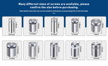 Acrylic Signs Standoff Screws X8 (Choose Size) - ASS01