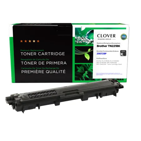 Clover Remanufactured Black Toner Cartridge for Brother TN221