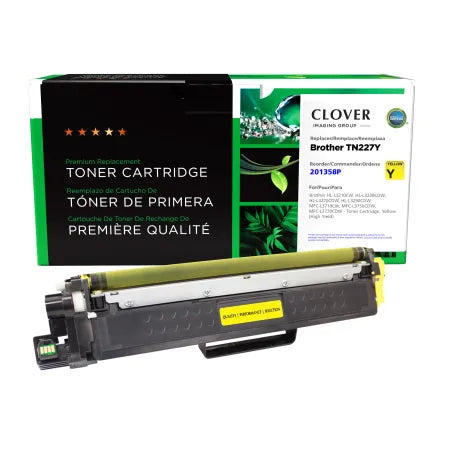 Clover Remanufactured High Yield Yellow Toner Cartridge for Brother TN227