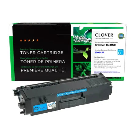 Clover Remanufactured High Yield Cyan Toner Cartridge for Brother TN315