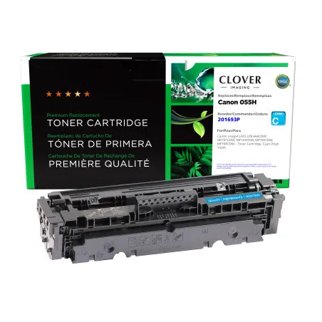 Clover Remanufactured High Yield Cyan Toner Cartridge for Canon 055HC (3019C001)