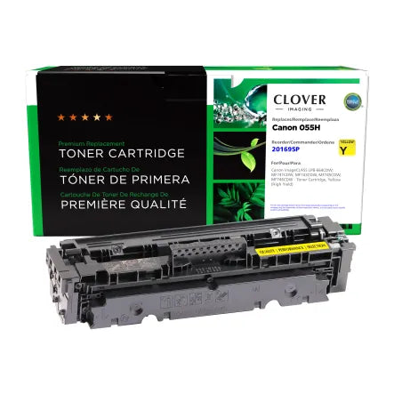 Clover Remanufactured High Yield Yellow Toner Cartridge for Canon 055HY (3017C001)