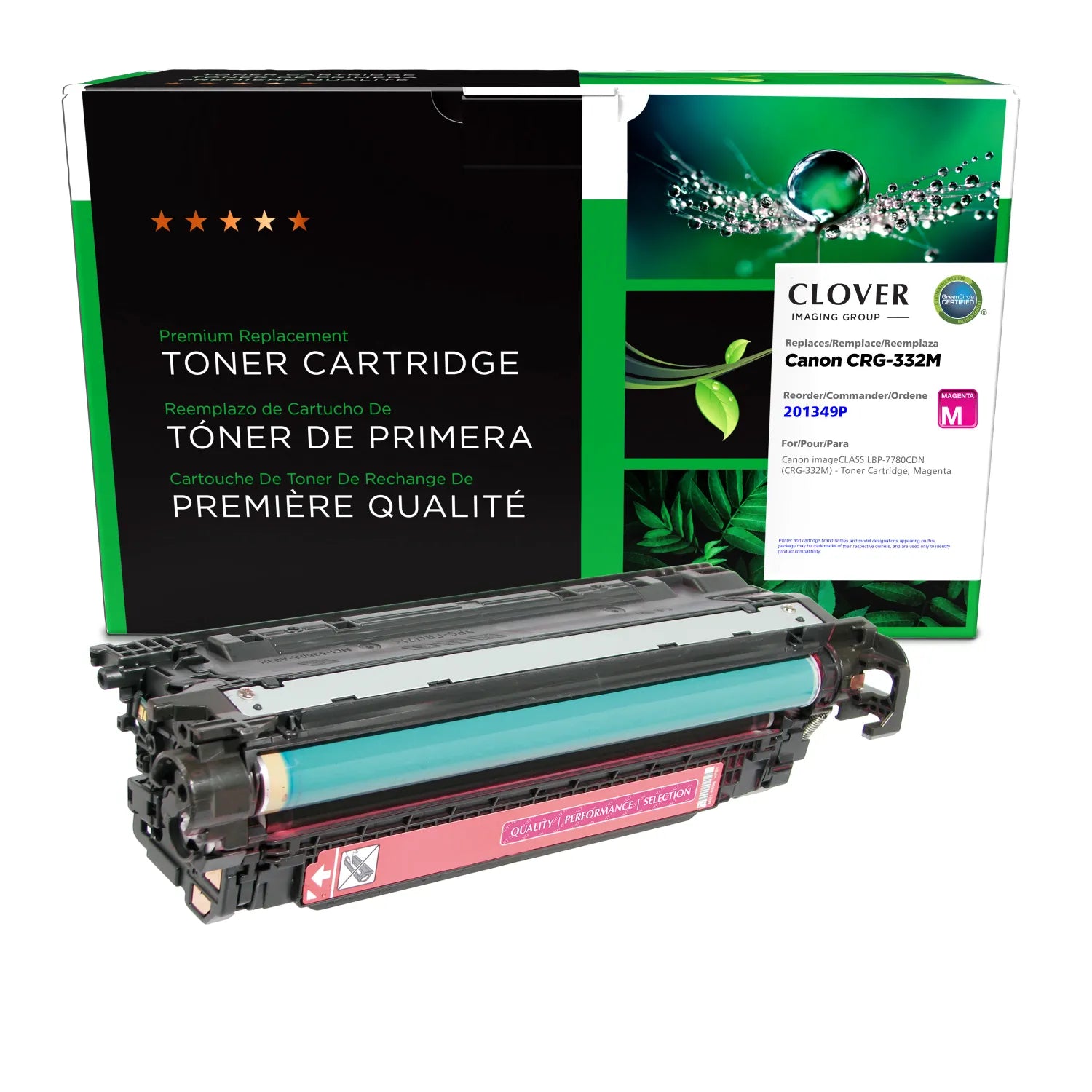 Clover Remanufactured Magenta Toner Cartridge for Canon CRG-332M (6261B012)