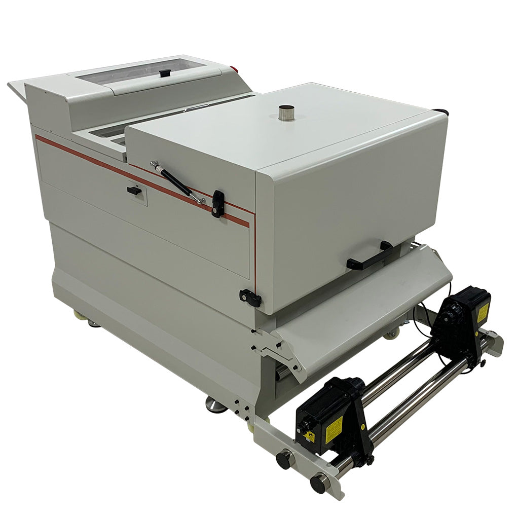 Agitador y secador automático de polvo DTF CALCA PRO de 24 pulgadas con plataforma de transporte por absorción al vacío y pantalla táctil